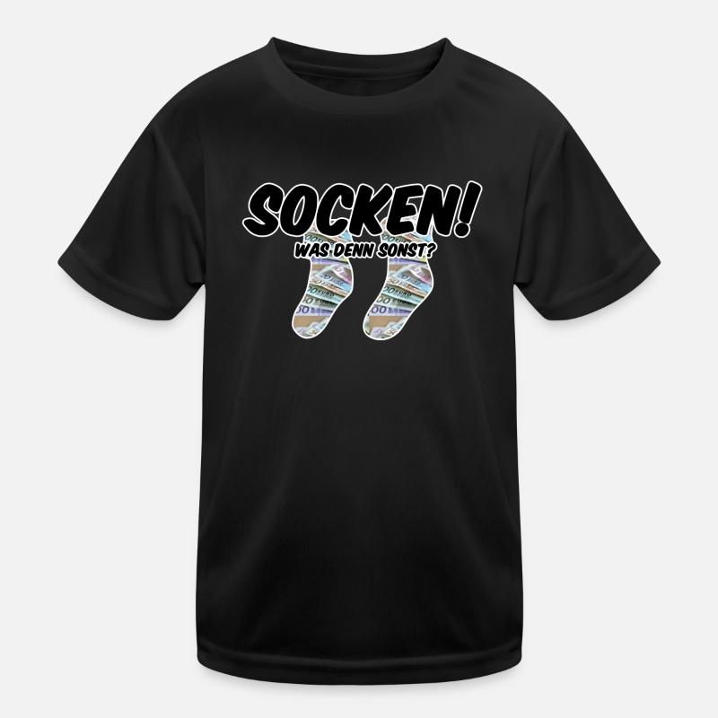 Socken! Was denn sonst? - Kinder Funktions-T-Shirt - Schwarz