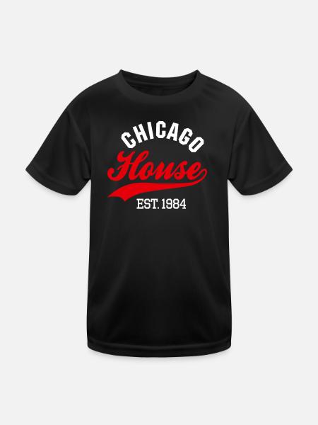 Vintage Chicago house est. 1984 rave house party - T-shirt sport Enfant - noir - Devant