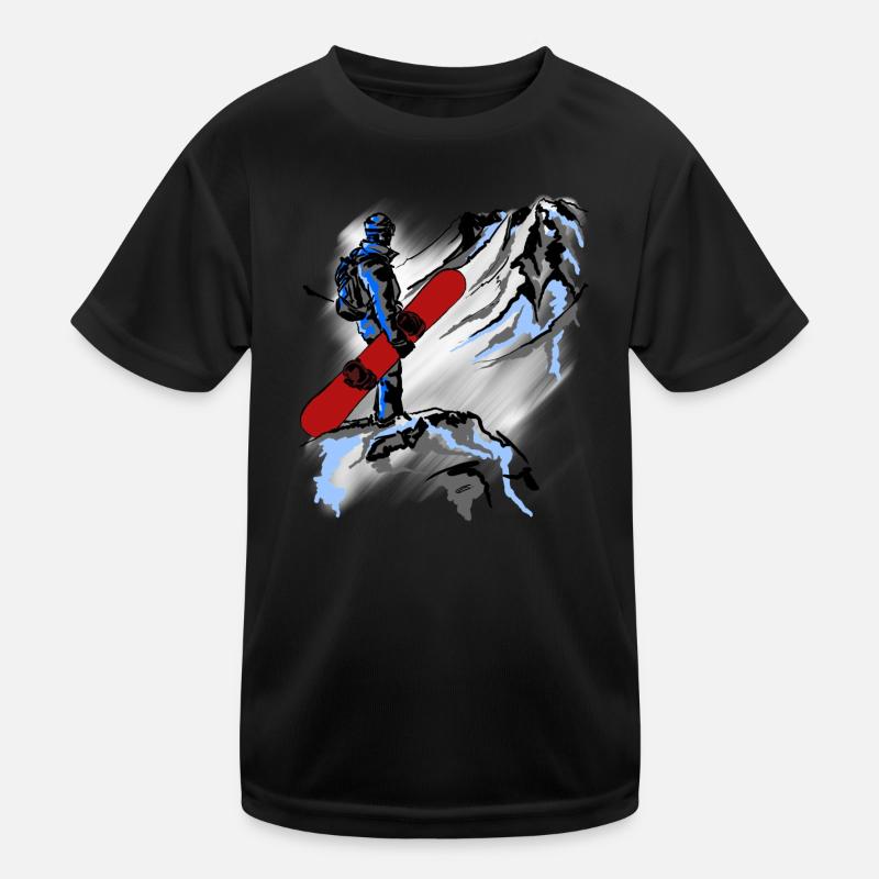 Snowboarding Kinder Funktions-T-Shirt