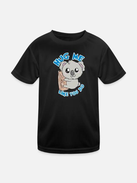 Koala - Kinder Funktions-T-Shirt - Schwarz - Vorne