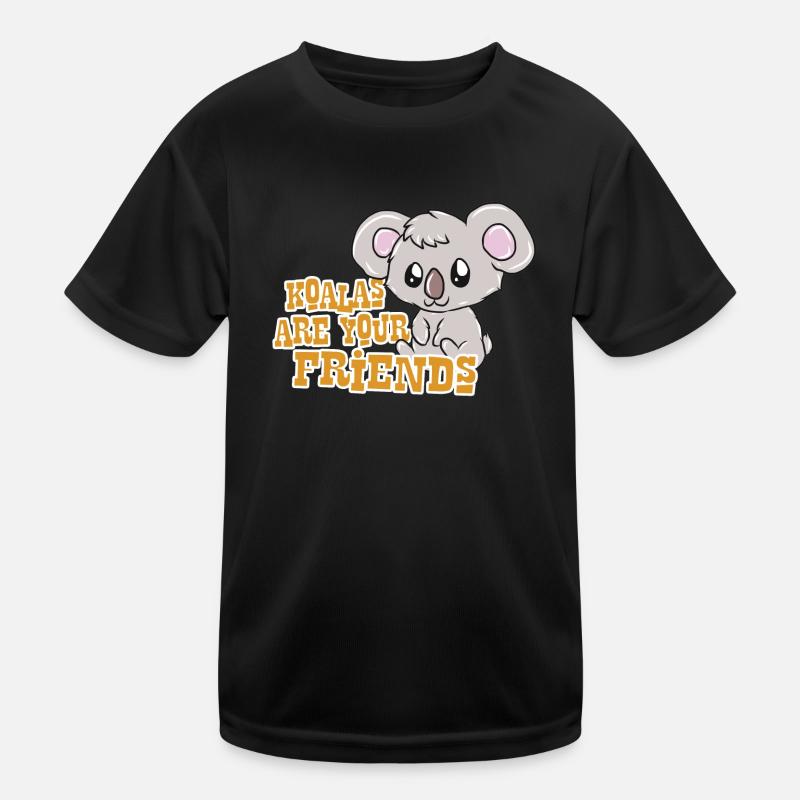 Koala - Kinder Funktions-T-Shirt - Schwarz