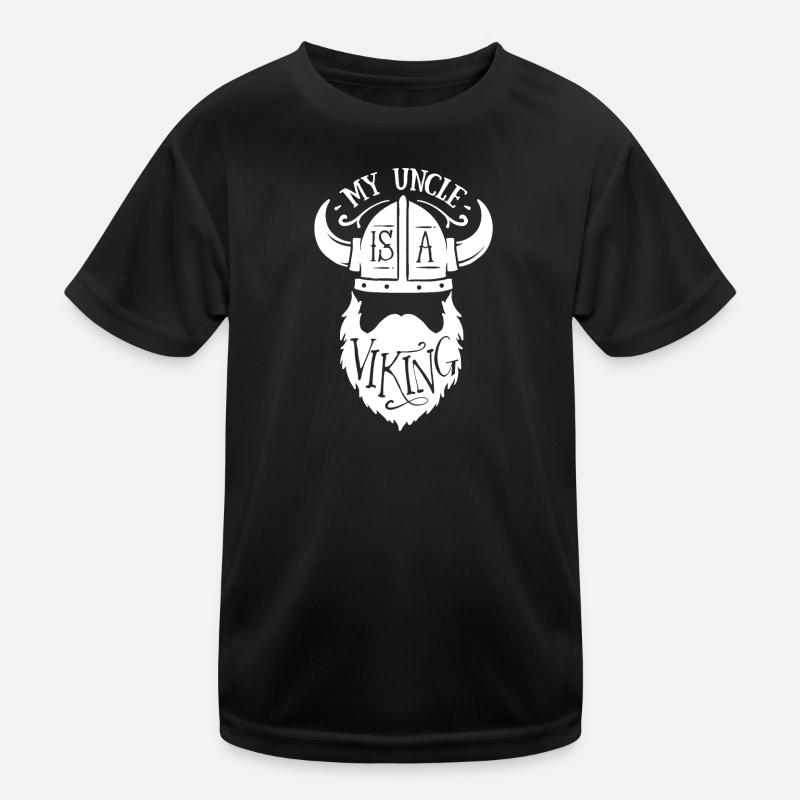 Wikinger Onkel Bart Vollbart Nichte Neffe Geschenk - Kinder Funktions-T-Shirt - Schwarz