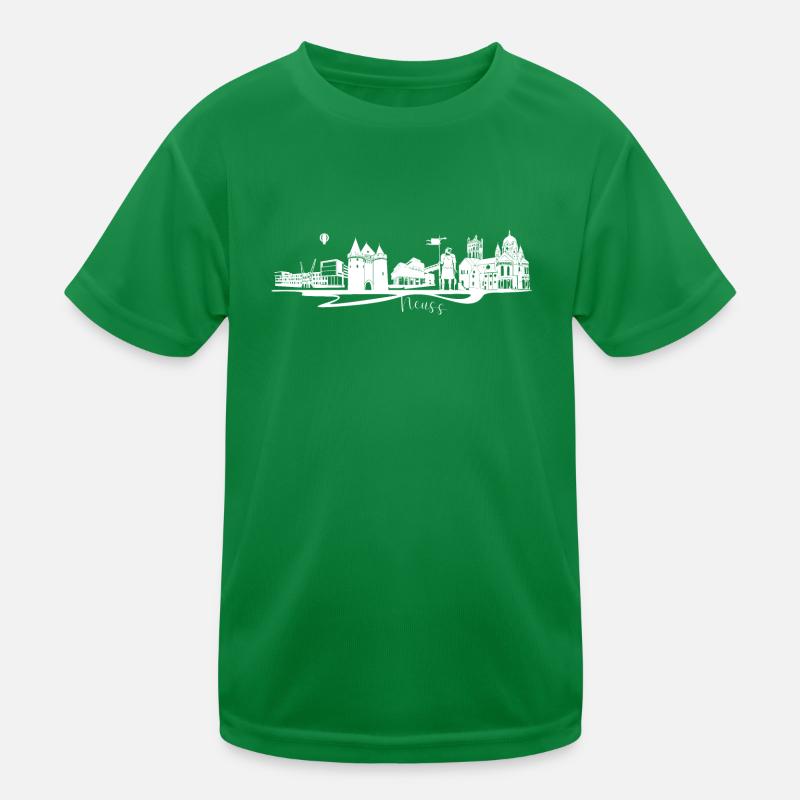 Abstrakte Neuss Stadtsilhouette mit Skyline Kinder Funktions-T-Shirt