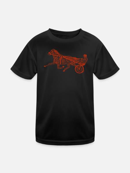 traber trabrennen - Kinder Funktions-T-Shirt - Schwarz - Vorne