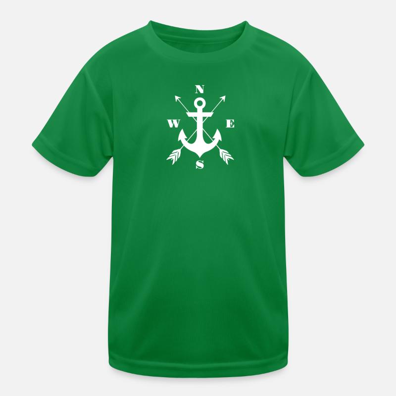 Anker Kompass Emblem Nautik Design Kinder Funktions-T-Shirt