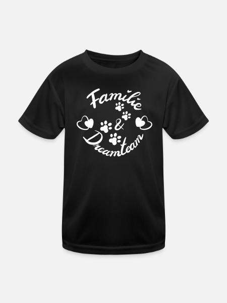 Familie und Traumteam Tiermotiv - Kinder Funktions-T-Shirt - Schwarz - Vorne