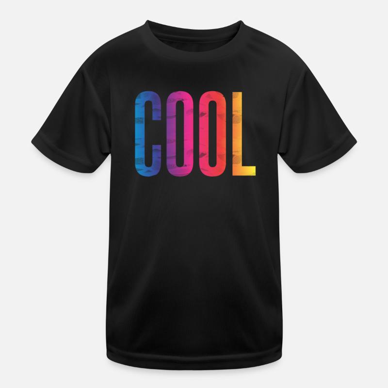 COOL Farbverlauf Holztext Kinder Funktions-T-Shirt
