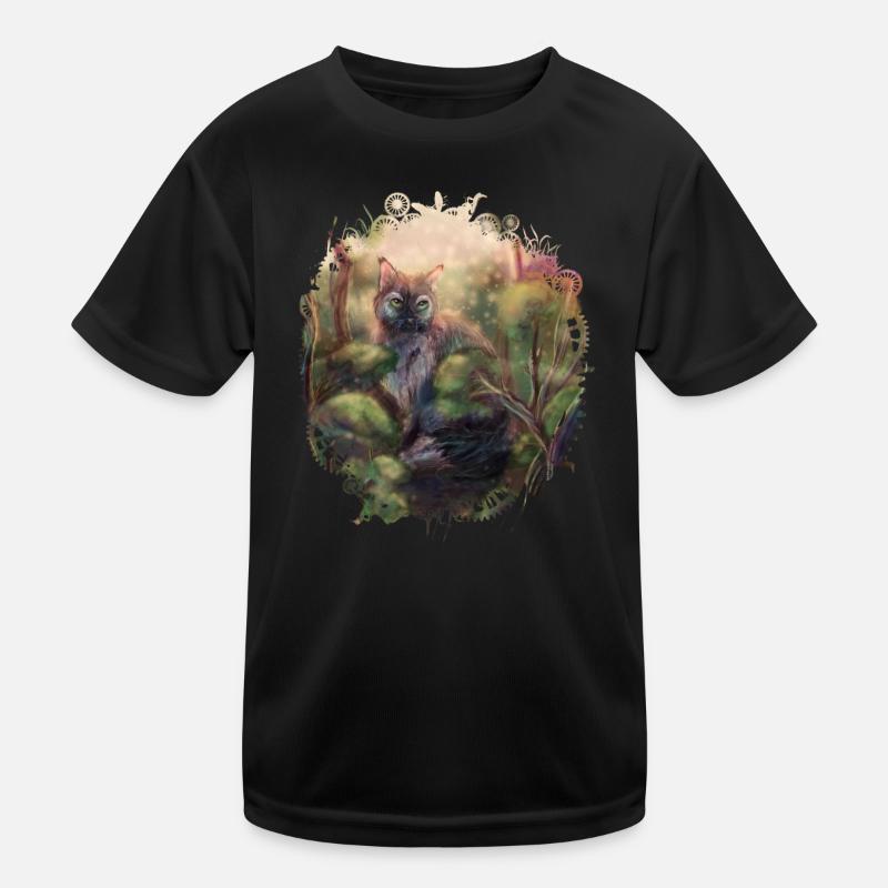 Chat sauvage dans la forêt T-shirt sport Enfant