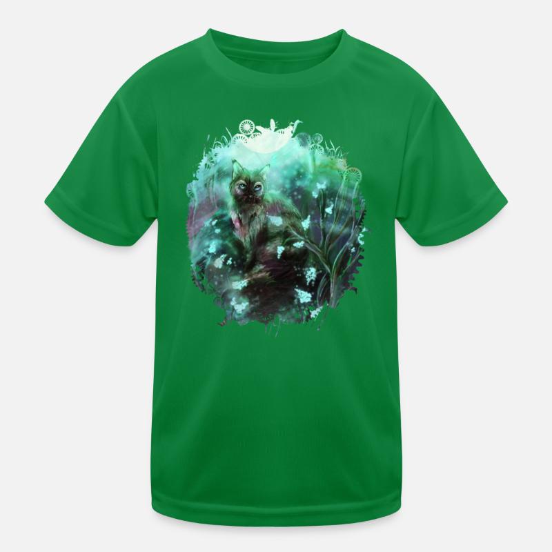 Cat in the magic forest Kids Functional T-Shirt