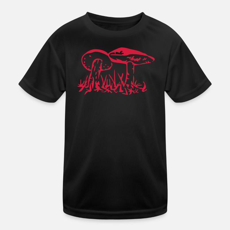 Mycelium mushroom illustration in red Kids Functional T-Shirt