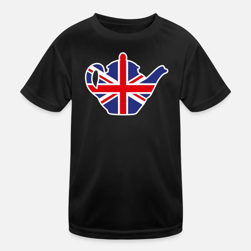 British United Kingdom teapot Union Jack UK Kids Functional T-Shirt