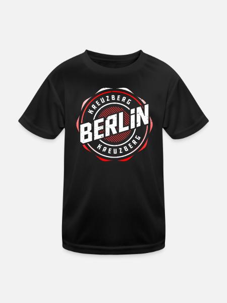 Berlin Kreuzberg - Kinder Funktions-T-Shirt - Schwarz - Vorne