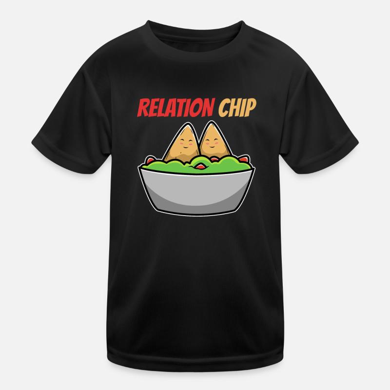 Humorous Avocado Couple with Relation Chip Kids Functional T-Shirt