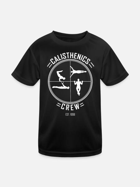 Calisthenics Crew Street Workout - Kinder Funktions-T-Shirt - Schwarz