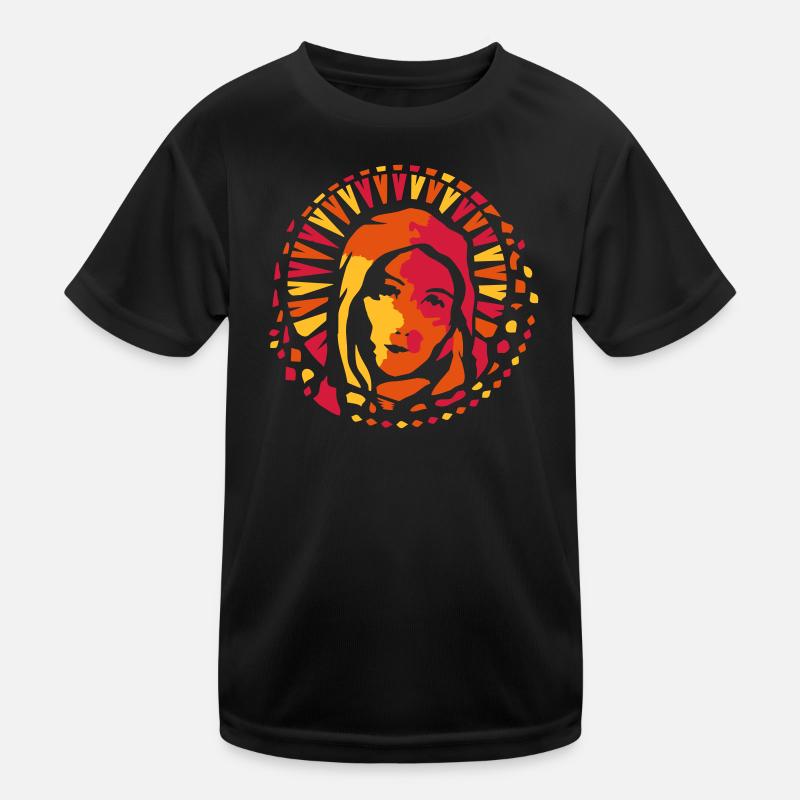 Kirchenfenster Stil Maria Mutter Gottes Kinder Funktions-T-Shirt