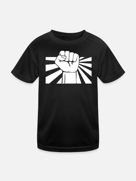 fist resistance resist uprising martial arts - Kids Functional T-Shirt - black - Front