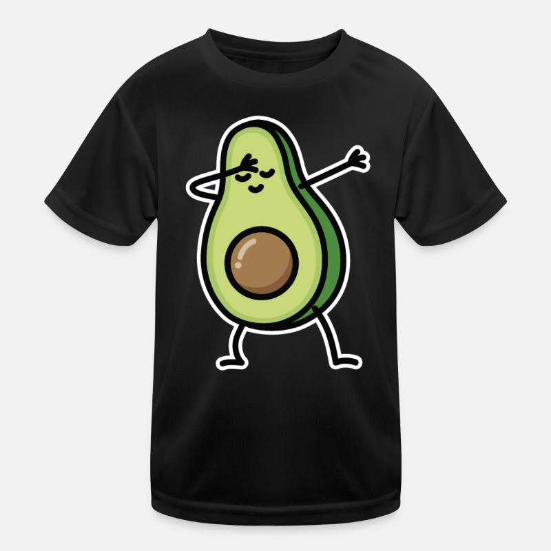 Avocado dab dabbing - Kinder Funktions-T-Shirt - Schwarz