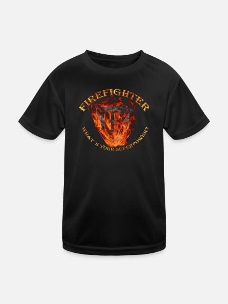 Flamefighter Emblem - Kids Functional T-Shirt - black - Front
