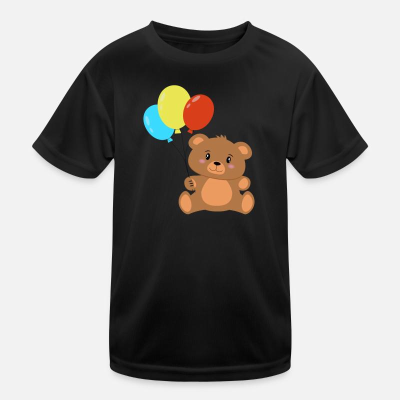 Teddybär mit Luftballons Kinder Funktions-T-Shirt