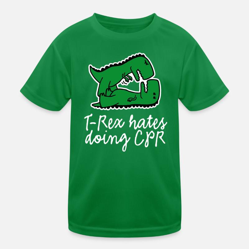 T-Rex hates doing CPR Erste Hilfe Krankenschwester Kinder Funktions-T-Shirt