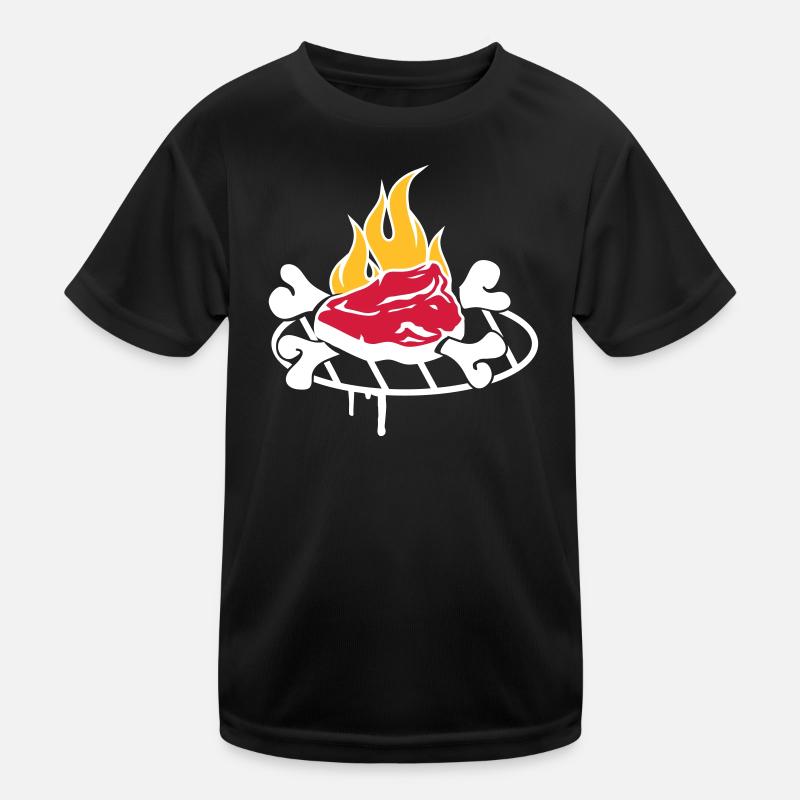 Steak with bones on the grill Kids Functional T-Shirt