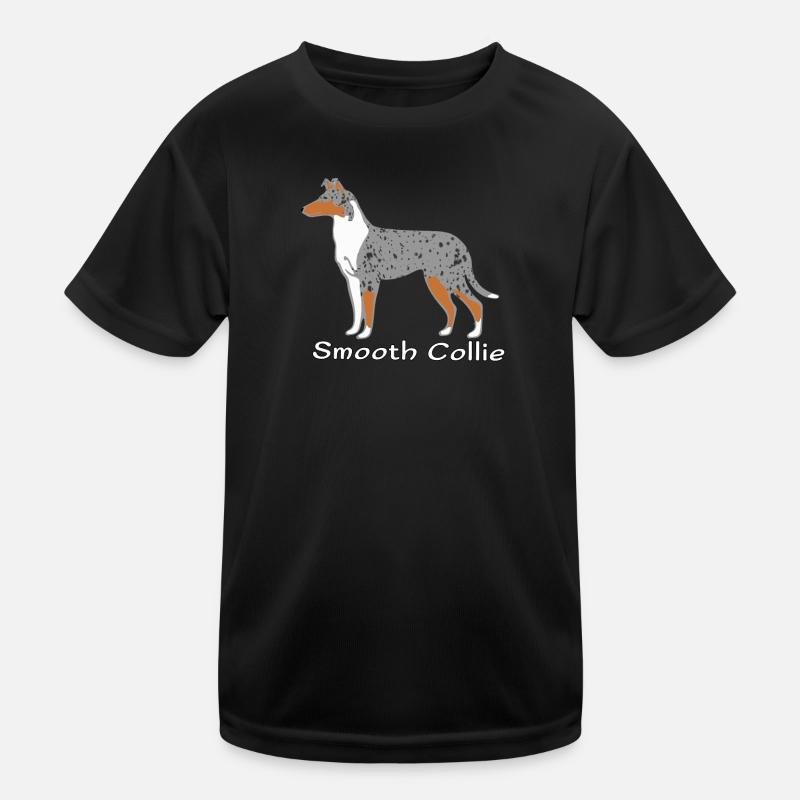 Smooth Collie blue-merle - Kids Functional T-Shirt - black