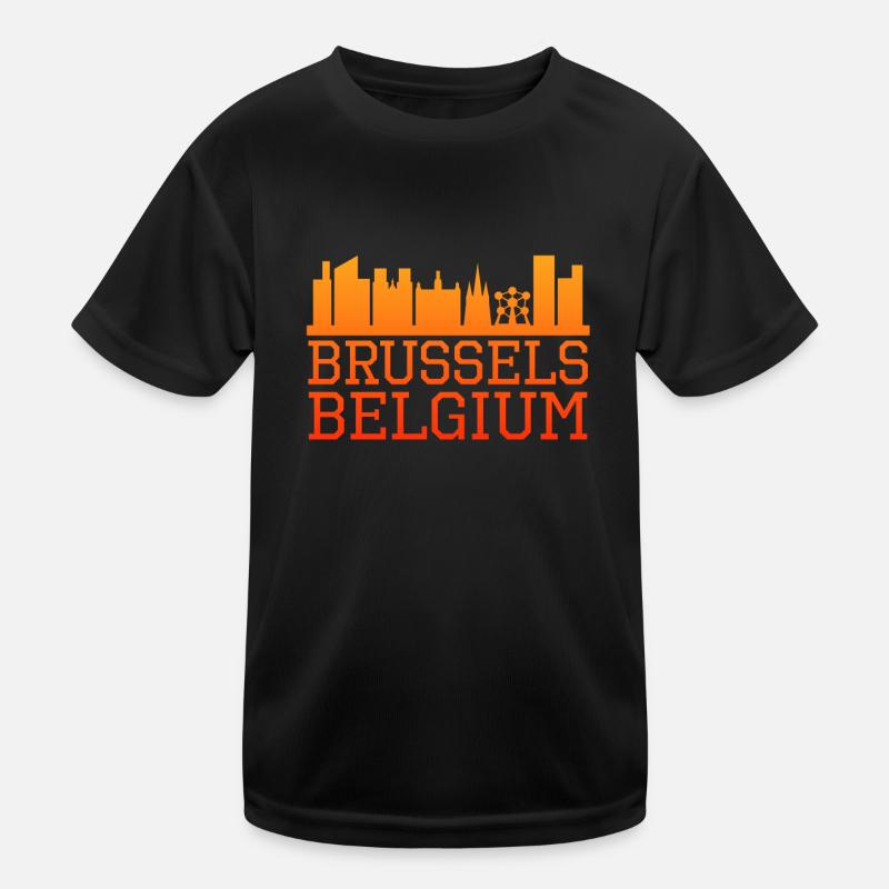 Brüssel Skyline Silhouette Design Kinder Funktions-T-Shirt