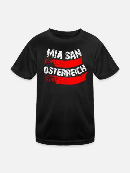 Mia san wir sind Österreich - Kinder Funktions-T-Shirt - Schwarz - Vorne
