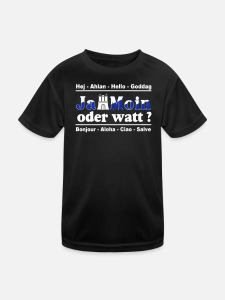 Hamburg , Tradition , Fan , Ja Moin oder watt (25) - Kinder Funktions-T-Shirt - Schwarz - Vorne