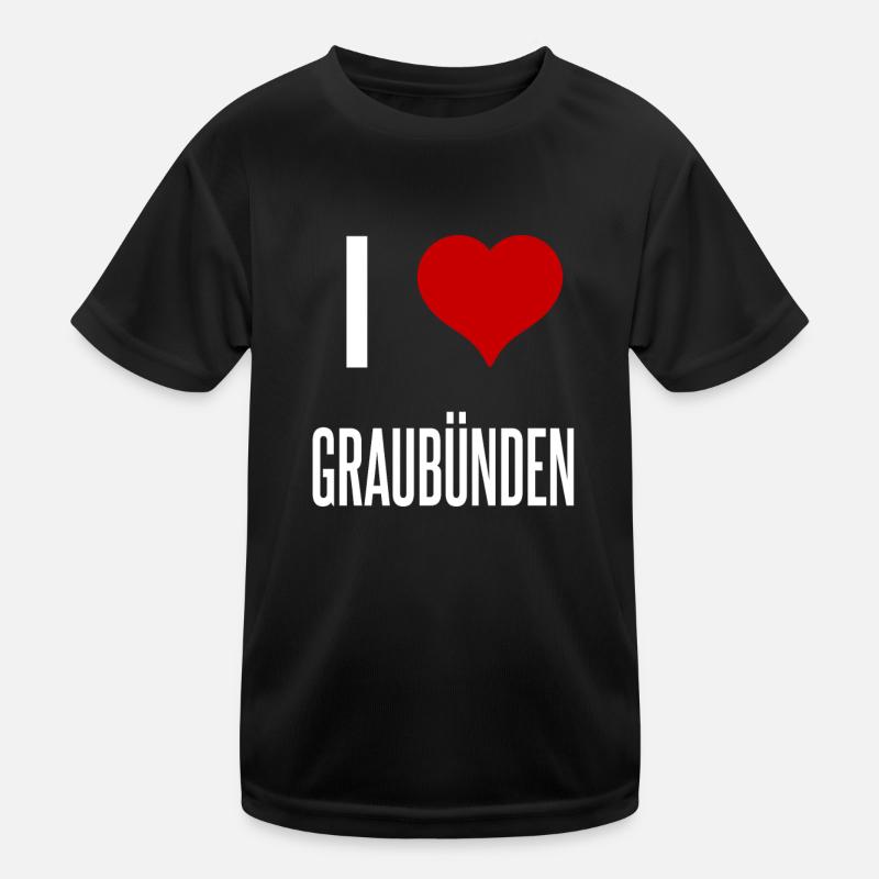 I Love Graubünden Kinder Funktions-T-Shirt