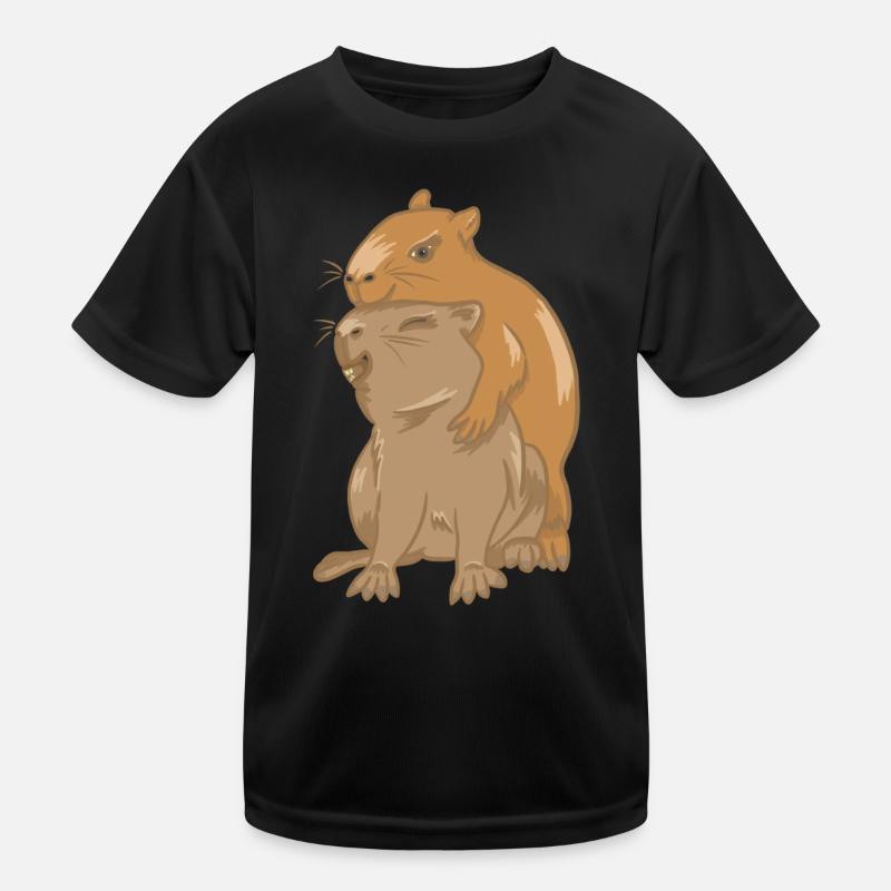 Umarmung von Capybara-Babys Kinder Funktions-T-Shirt