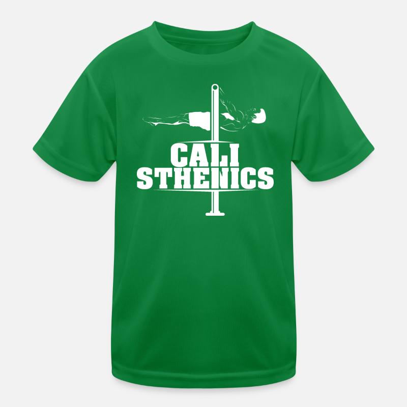 calisthenics frontlever athlet sport training logo Kinder Funktions-T-Shirt