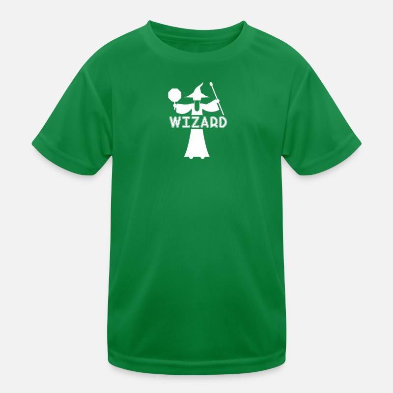 Wizard Silhouette mit Zauberstab Kinder Funktions-T-Shirt