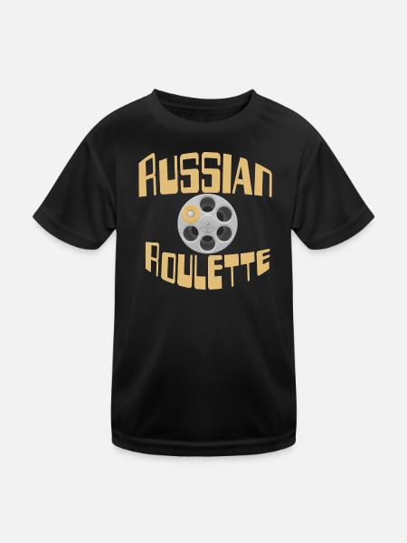 Filmrad Risiko Roulette - Kinder Funktions-T-Shirt - Schwarz - Vorne