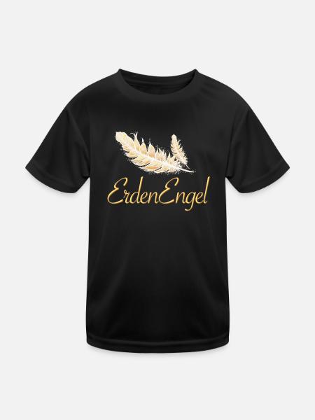ErdenEngel mit Feder - Sonja Ariel von Staden - Kinder Funktions-T-Shirt - Schwarz