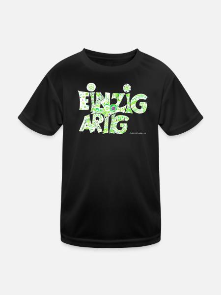 Einzigartig - Kinder Funktions-T-Shirt - Schwarz - Vorne