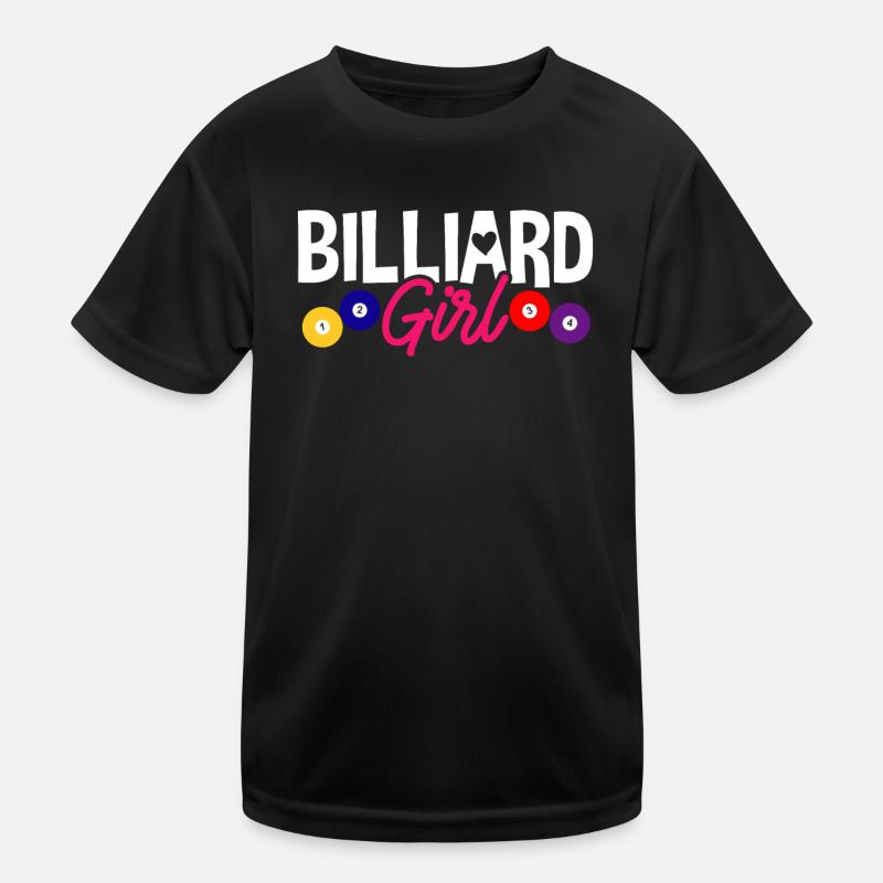 Billard Billard Pool - Kinder Funktions-T-Shirt - Schwarz