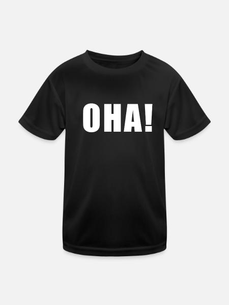 Oha! - Kinder Funktions-T-Shirt - Schwarz