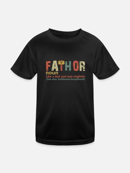 fathor like dad just way mightier fathers day thor - Kids Functional T-Shirt - black