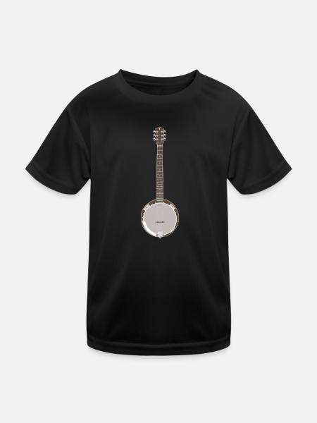 Banjo - Einzel Banjo - Kinder Funktions-T-Shirt - Schwarz - Vorne