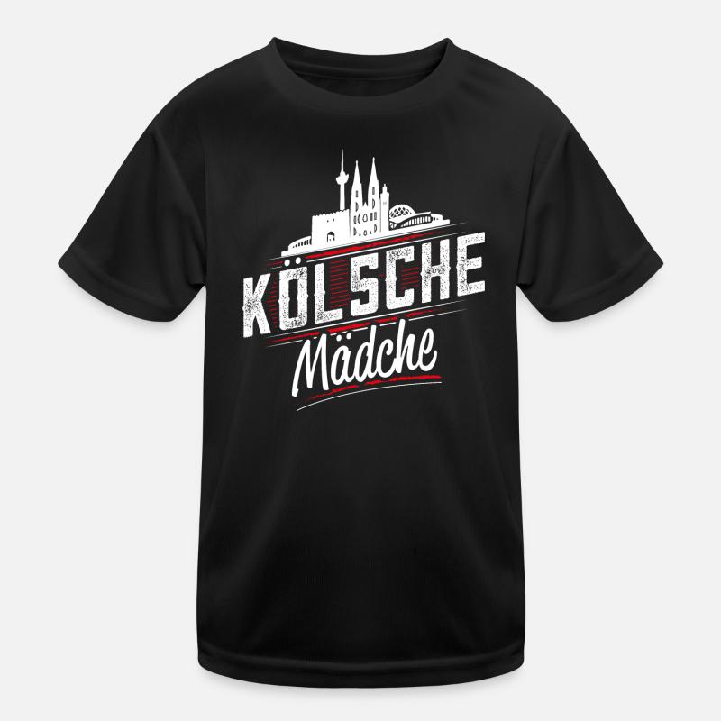 Kölsche Mädche - Kölsches Mädchen - Köln - Kinder Funktions-T-Shirt - Schwarz