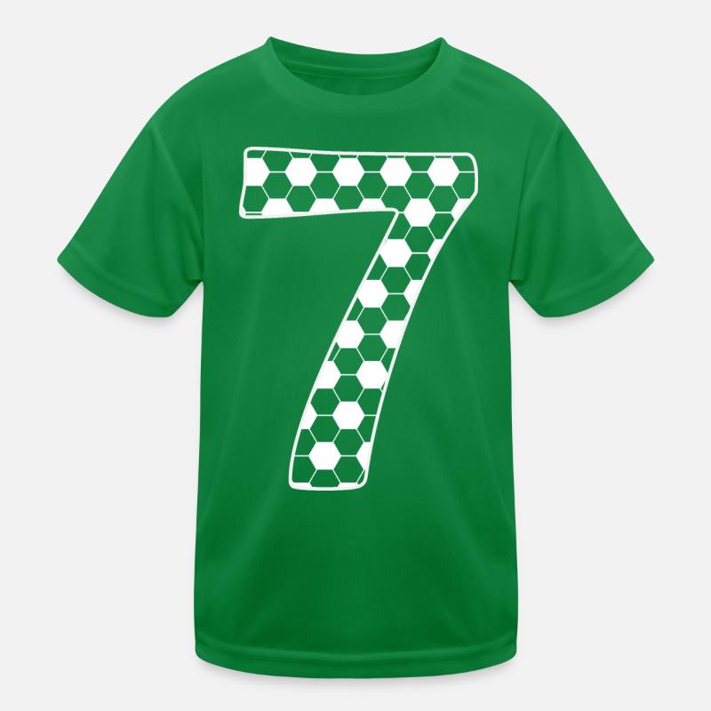 Fußball Nummer 7 – Hexagon Style Kinder Funktions-T-Shirt