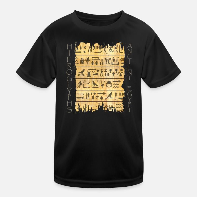 Ausgerissener Papyri mit Hieroglyphen Kinder Funktions-T-Shirt