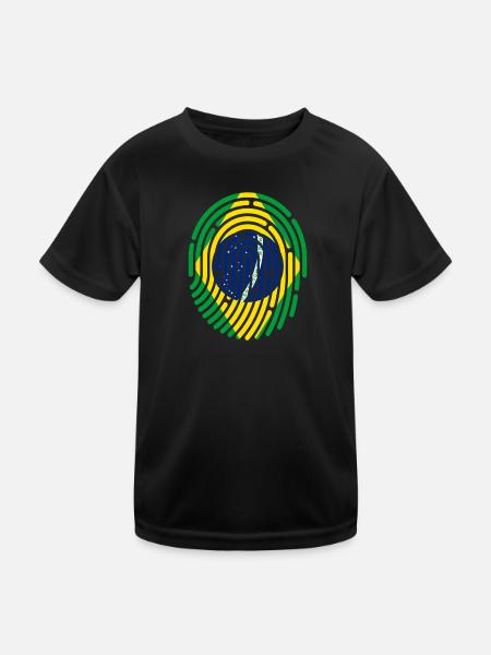Brasilien Brasil Rio de Janeiro Copacabana Amazona - Kinder Funktions-T-Shirt - Schwarz - Vorne