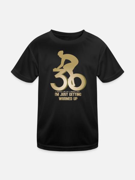 Radfahrer 30 Geburtstag - Kinder Funktions-T-Shirt - Schwarz