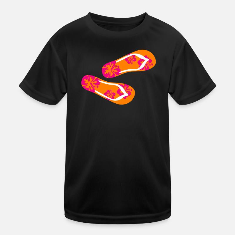 Badelatschen Hibiskus Flip Flops Sommer Urlaub Fun Kinder Funktions-T-Shirt