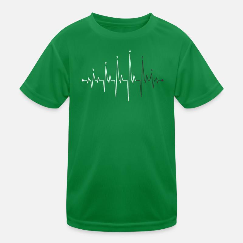 Pulse Wave Heartbeat Graphic Kids Functional T-Shirt