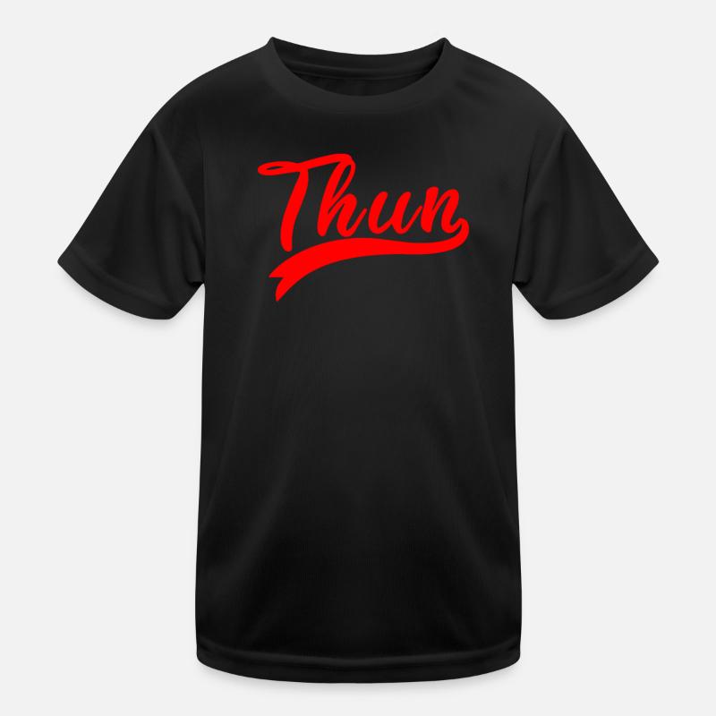 Thun Script Rot Logo Kinder Funktions-T-Shirt
