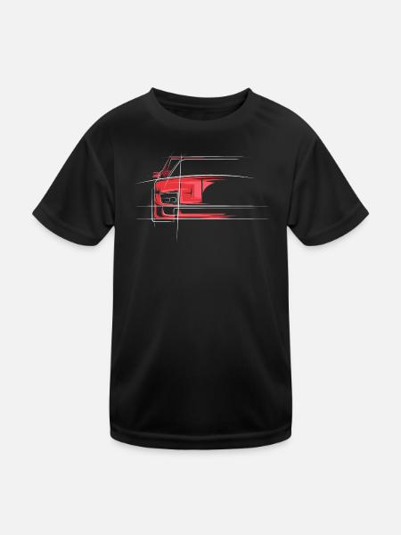 racing legend cars car symbol red sportscar - Kids Functional T-Shirt - black - Front