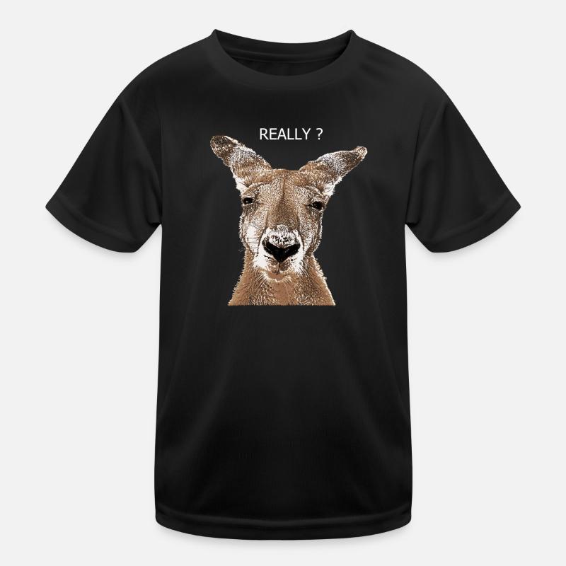 Känguru really? - Kinder Funktions-T-Shirt - Schwarz